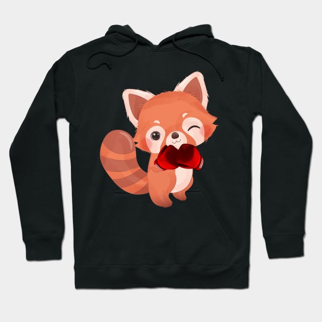 Red panda My Animal Spirit-Red panda Boxing - Funny Red Panda Lover Red pandas Essentiel Hoodie by Grun illustration 